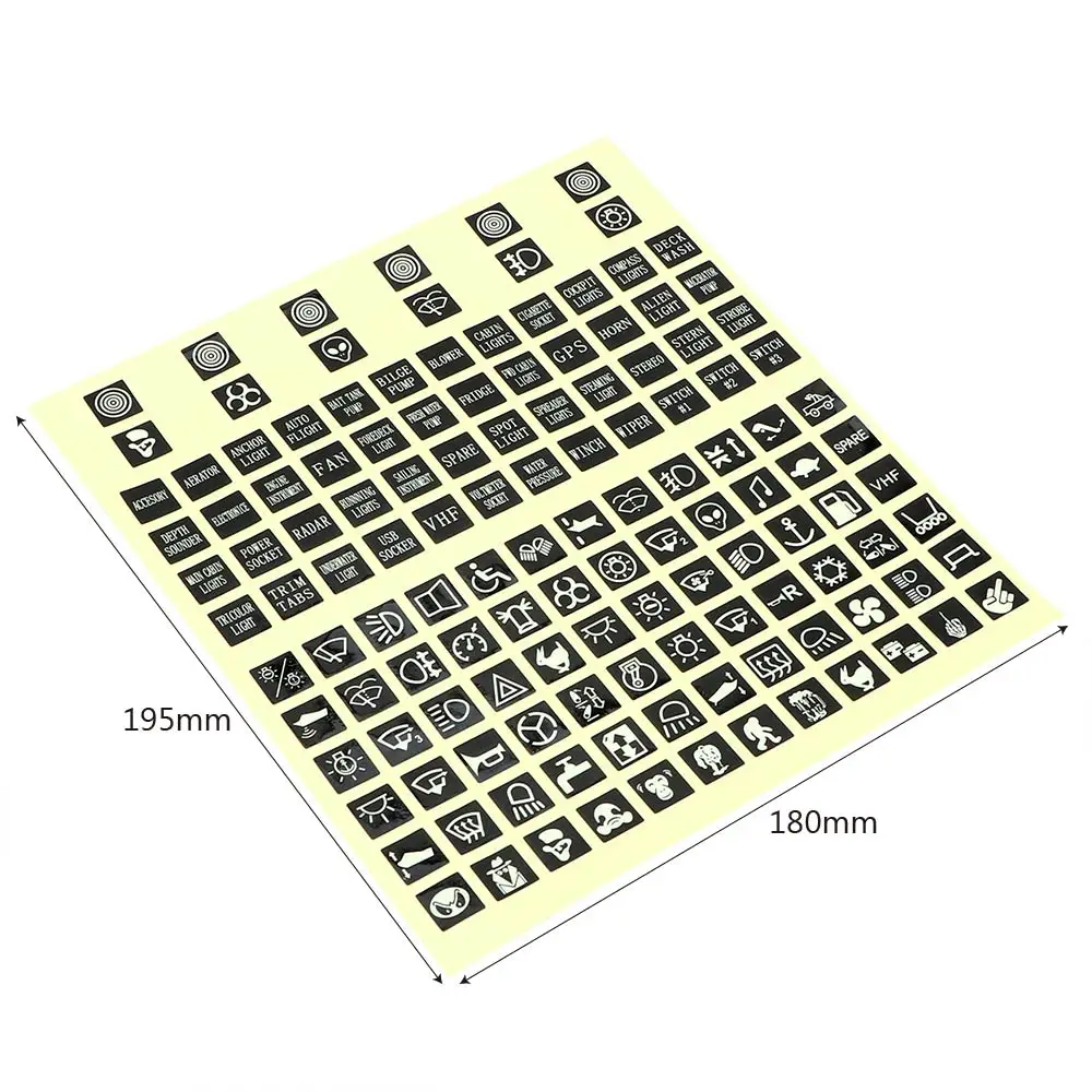 LEEPEE PVC Luminous Car Sticker Rocker Switch Label Truck Instrument Decoration Circuit Panel Decal