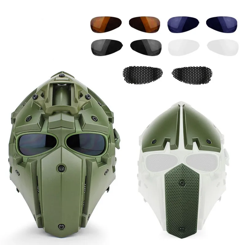 Горячая тактическая обсидиан зеленый GOBL шлем Терминатора и Маска goggle тактическая безопасность с Defogging встроенный вентилятор - Цвет: OD