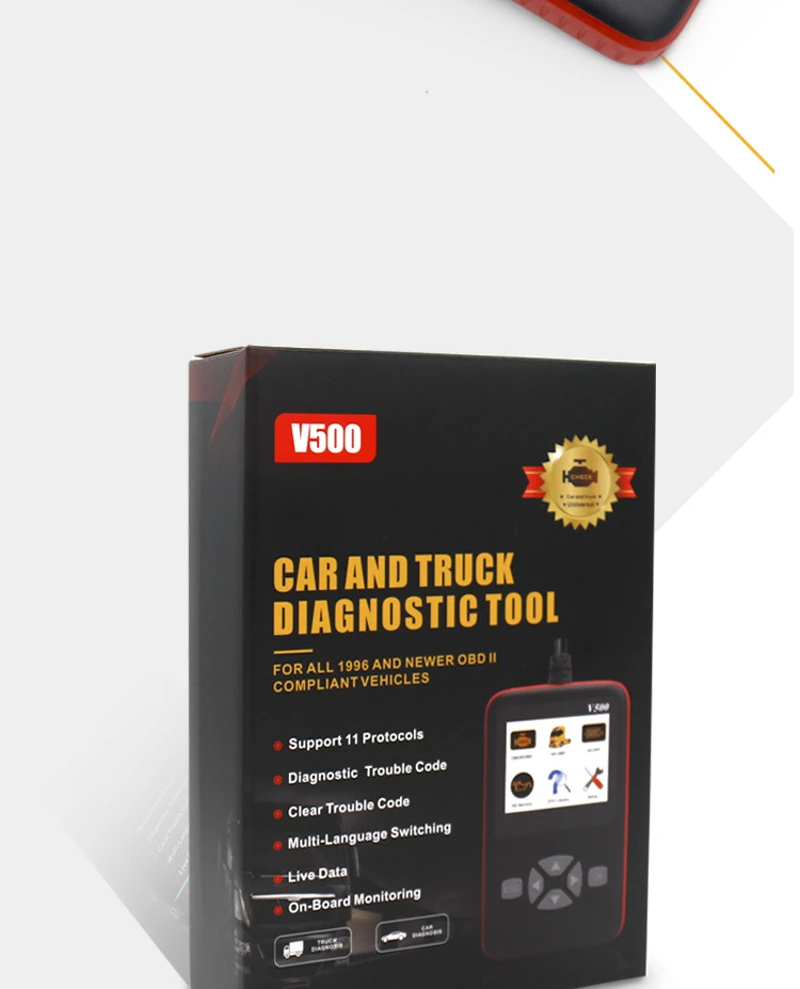 V500 obdⅱинструмент для диагностики неисправностей грузовика инструмент автомобильный диагностический сканер автоматический считыватель кодов неисправностей двигателя
