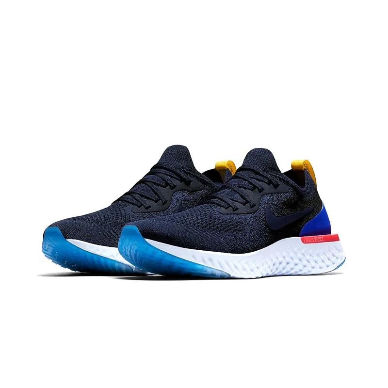 Аутентичные мужские кроссовки от Nike Epic React Flyknit, модные легкие удобные кроссовки для бега, амортизирующие, износостойкие, противоскользящие, AQ0067