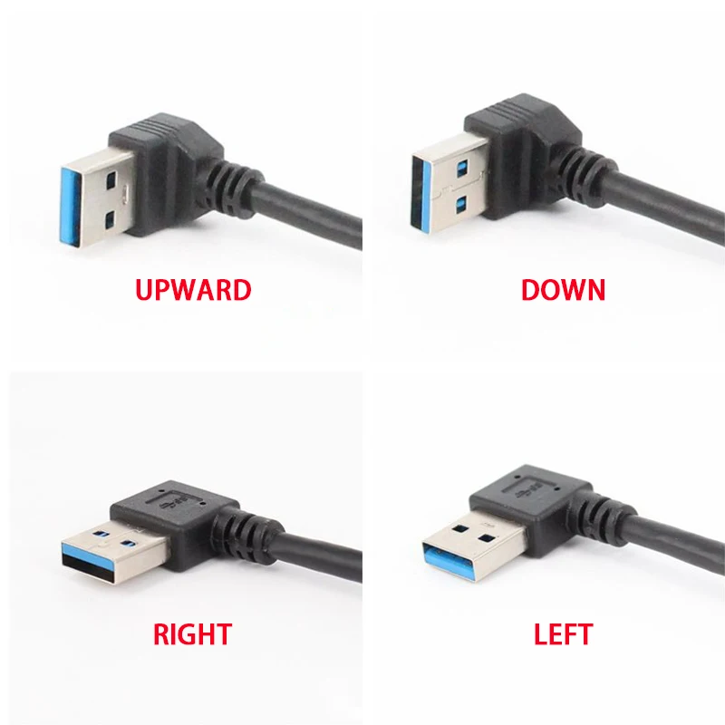 27 см высокоскоростной USB3.0 Кабель-адаптер Черный USB 3,0 двойной правый угол тип A штекер к Micro B разъем для жесткого диска телефона