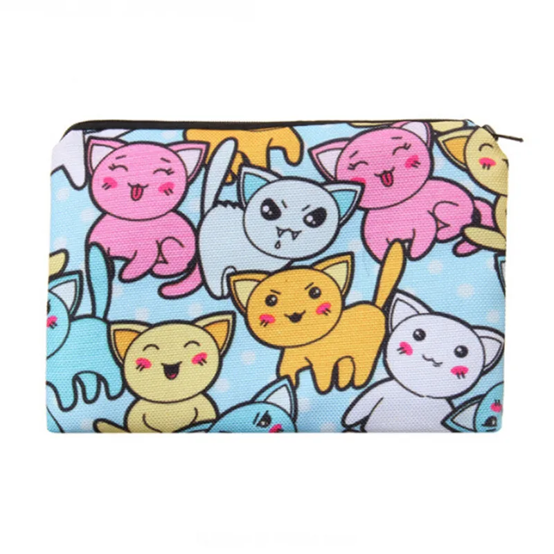 Women Make up Bags Girls Travel Waterproof Makeup Bag Travel Portable Cosmetic Storage Case Cartoon Cats Brand Pencil Case