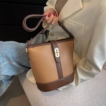 

FUNMARDI Women Bucket Handbag Fashion Retro Crossbody Bag Large Capacity Shoulder Bag Female Design Simple Totes Bag WLHB2642