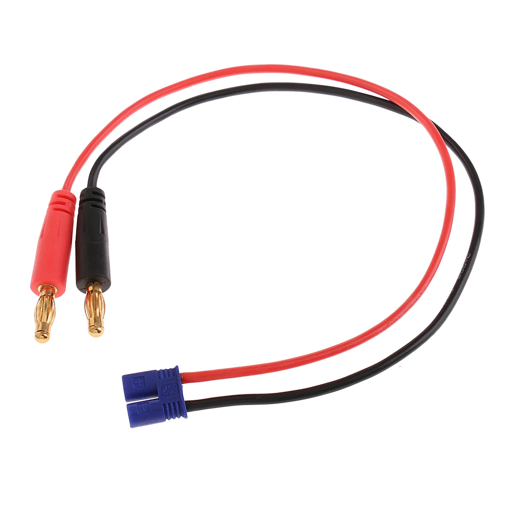 RC Battery Charge Cable EC2 Male to 4mm Banana Plug Connector Plug