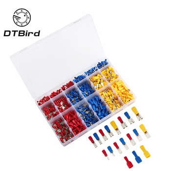 

900pcs Cold Pressure Electrical Wire Terminal Crimp Kit Insulated Spade Butt Connectors Set Cold Press Kit