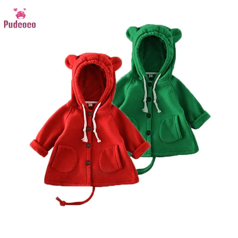 Pudcoco/брендовая одежда для маленьких девочек; сезон осень-зима; теплые куртки; пальто с капюшоном; Bebe; одежда на Рождество и год;