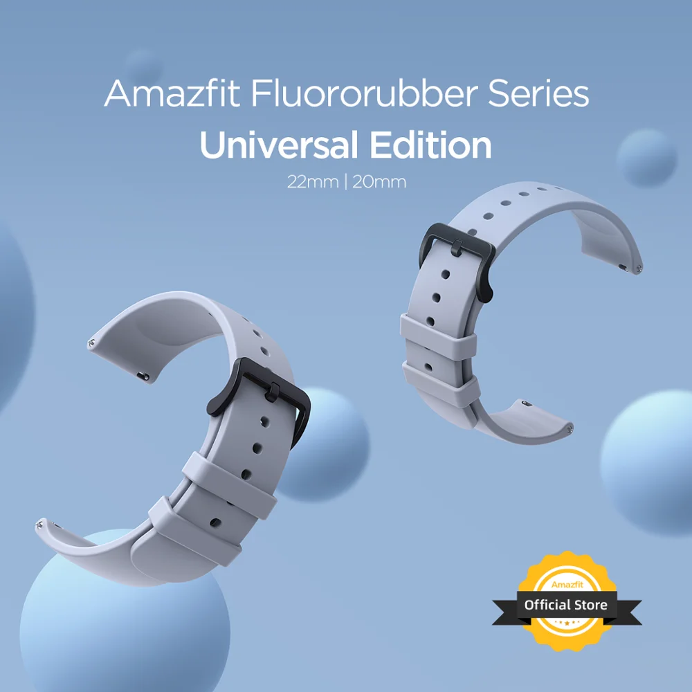 Original Amazfit Straps 20mm Fluoroelastomer Replacement Strap For