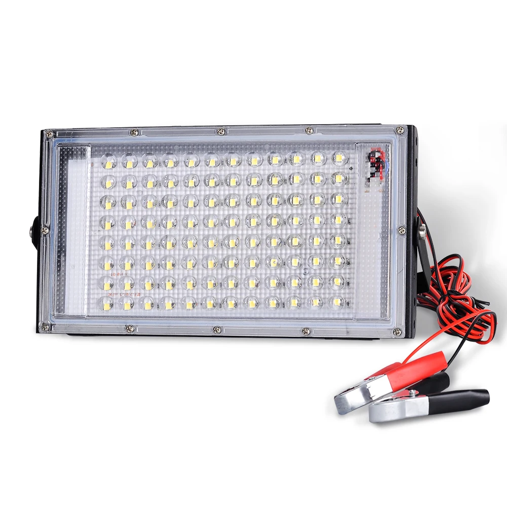 Outdoor LED Flood Light Alligator Clip Floodlight DC12V 100W Xtra Brightness Night Market Camping Flood Light Spotlightings Lamp high quality electrocar e bike pedelec motorcycle motorbike lamp dc12v 24v 36v 48v 60v 72v 80v led lights free shipping 2pcs lot