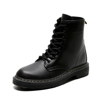 

Plus size women shoes autumn and winter 2020 new women boots plus velvet warm Martin boots female 4143 flat platform ankle boots