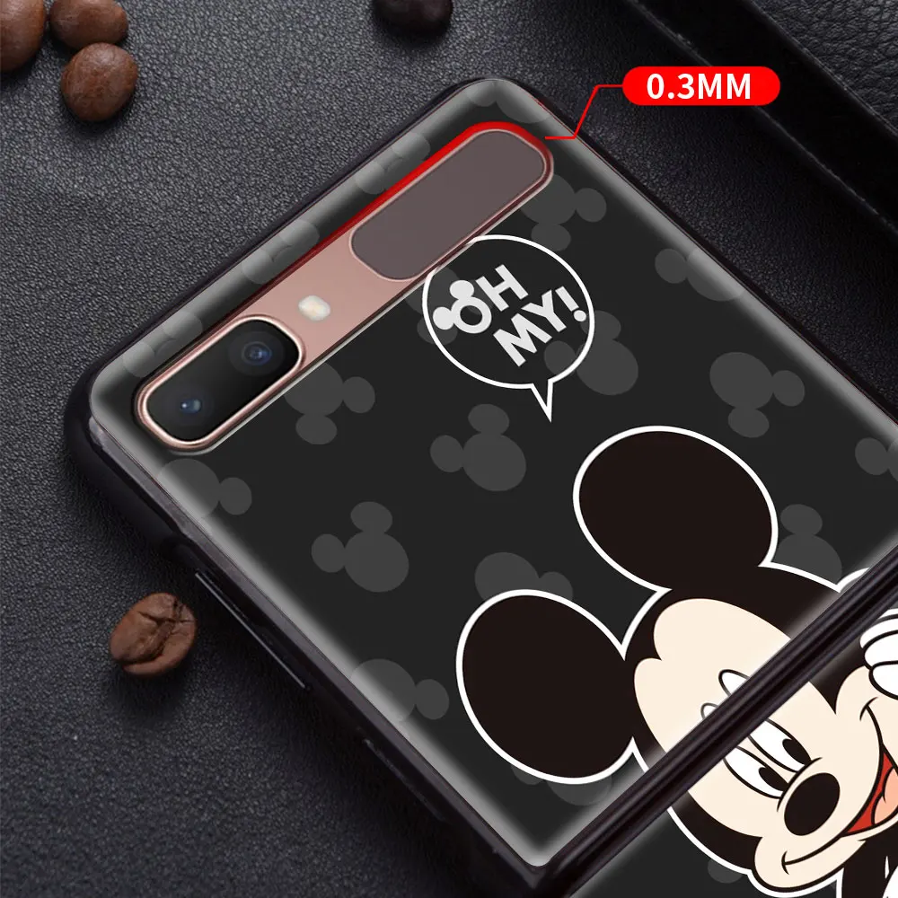 Lovely Disney Mickey Shockproof Cover for Samsung Galaxy Z Flip Flip3 5G Black Phone Case Shell Hard Fundas Coque Capa case for samsung z flip 3