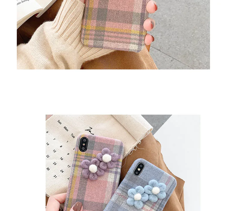 GlamPhoneCase плед Цветы Чехол для телефона iPhone11Pro/Max X XS Max XR Мягкий силиконовый чехол для iPhone11 7 8 6 6s Plus чехол