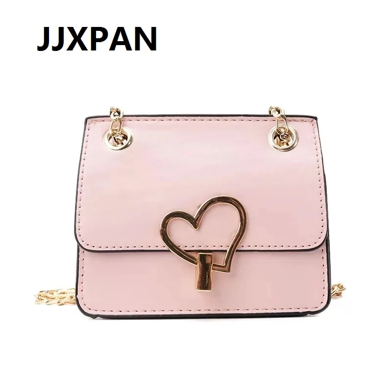 

Children Small Messenger Bag PU Mini Cute Girl Kids Shoulder Handbag Heart Lock Crossbody Purse baby Crossbody Bags 2019