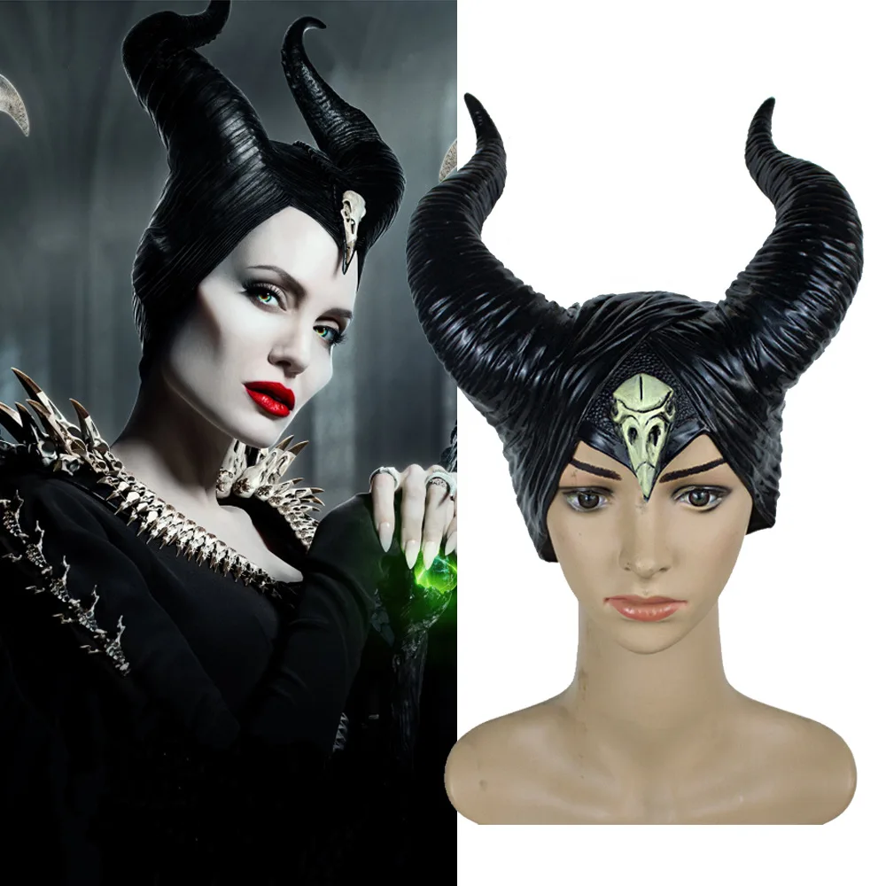 Хэллоуин стиль Maleficent: любовница злой Балаклава косплей реквизит унисекс Хэллоуин Черная Королева головной убор рога шляпа