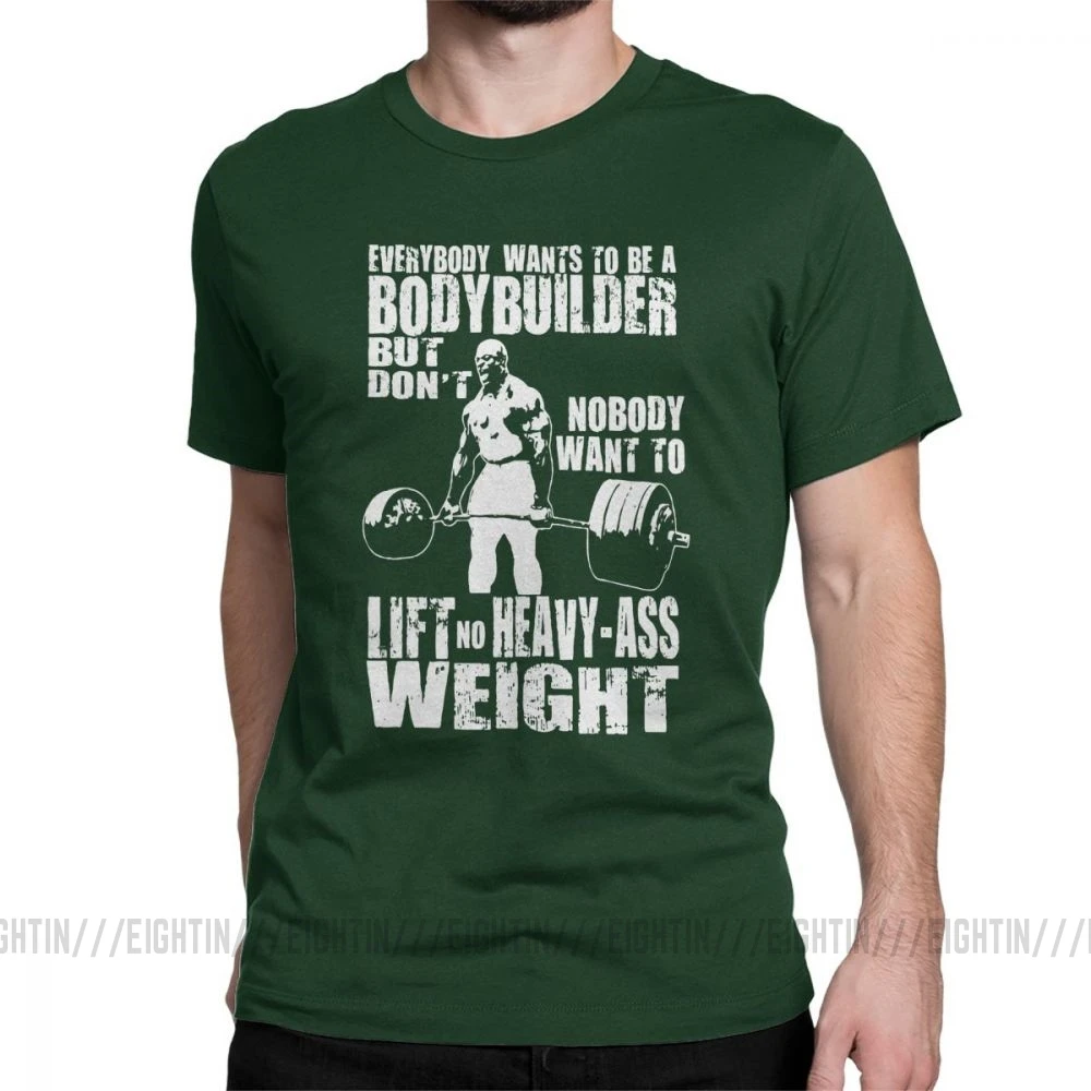 Бодибилдер Ронни Коулман Deadlift футболка для мужчин с коротким рукавом Футболка вырез лодочкой очищенный хлопок топы стиль футболки - Цвет: Forest Green