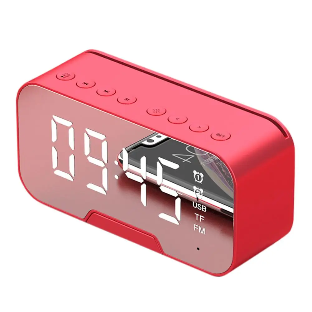 G5 Portable Bluetooth 5.0 Speaker Wireless Speaker Stereo Loudspeaker LED Display Supports Radio TF Card Alarm Clock Playback - Цвет: Red