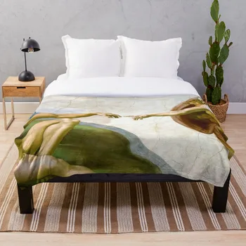 

The Creation of Adam Painting Blanket Wool Flannel Plush Blanket Bedspread For office Sherpa Blanket Couch Quilt Cover Travel