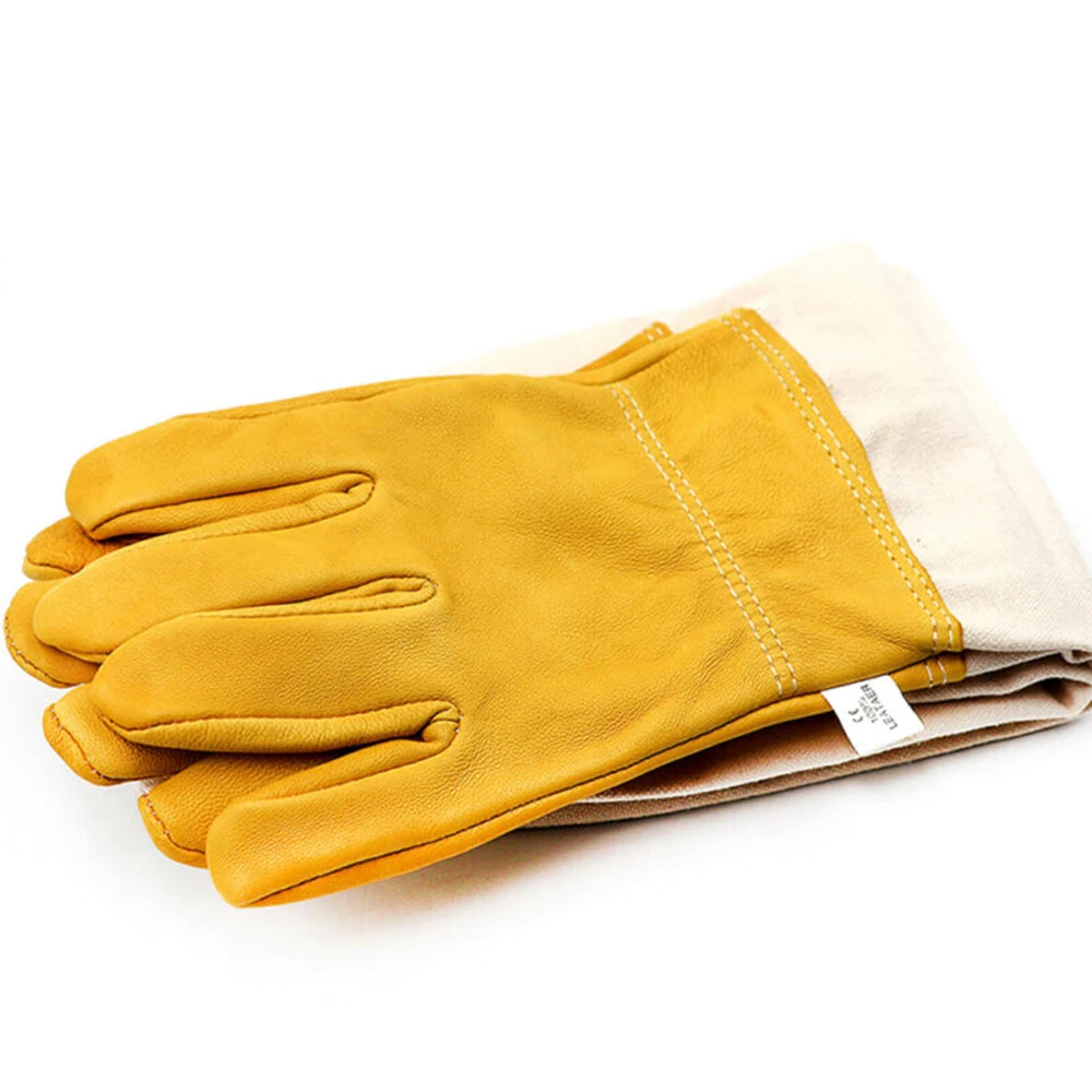 Yellow Beekeeping gloves Protective Beekeeper Long sleeves Vented Ventilated