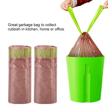 

Biodegradable Garbage Trash Bag Home Kitchen Dustbin Bin Drawstring Solid Eco-friendly Bag Environmentally Degradable Portable