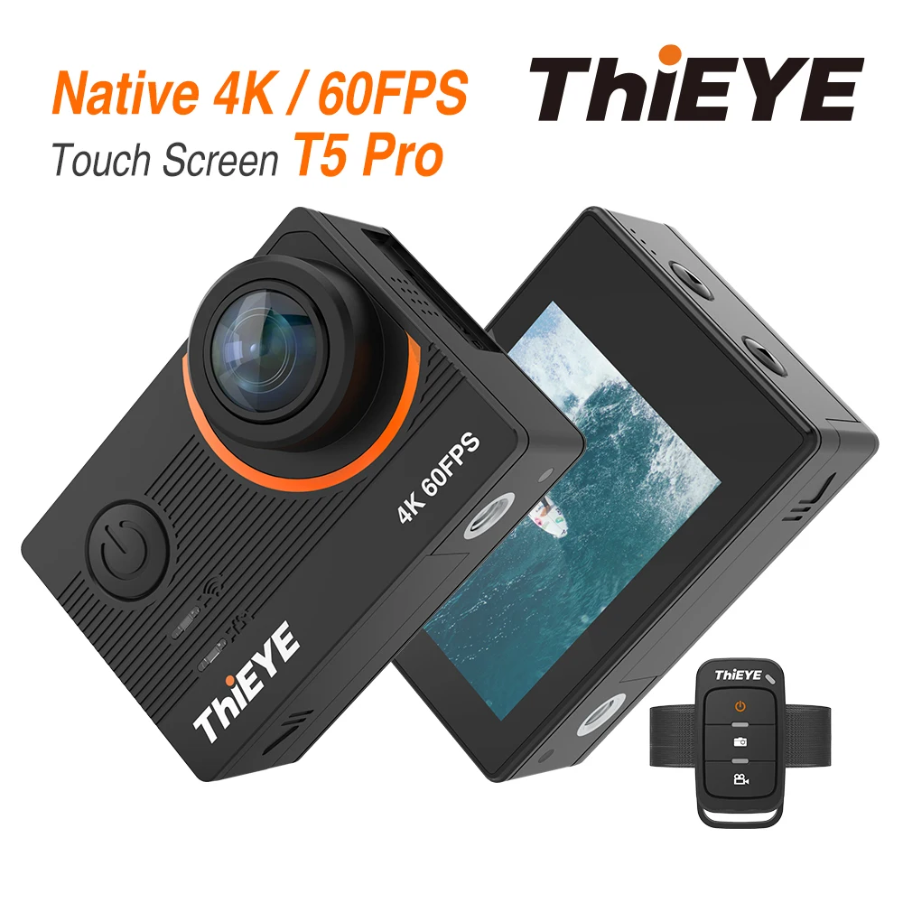 Câmera de Ação Pro com Transmissão ao Vivo Cam com Eis m à Prova Thieye Wifi Real k Ultra hd Esporte Distorção Controle Remoto 60 Dwaterproof Água t5 4