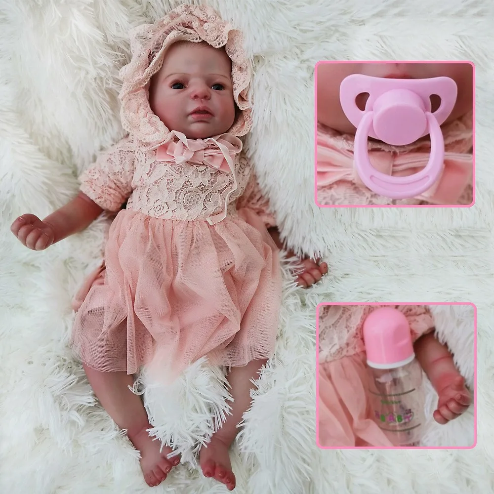 22 дюймов Мягкий силиконовый винил Reborn baby girl игрушка реалистичные Новорожденные