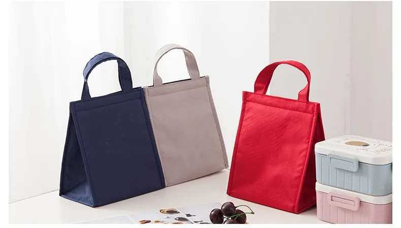 1PC Portable Insulated Lunch Bag Food Box Storage Bags Oxford Cloth Tote for Women Men Kids Food Rice Storage Pouches Lunch Bags