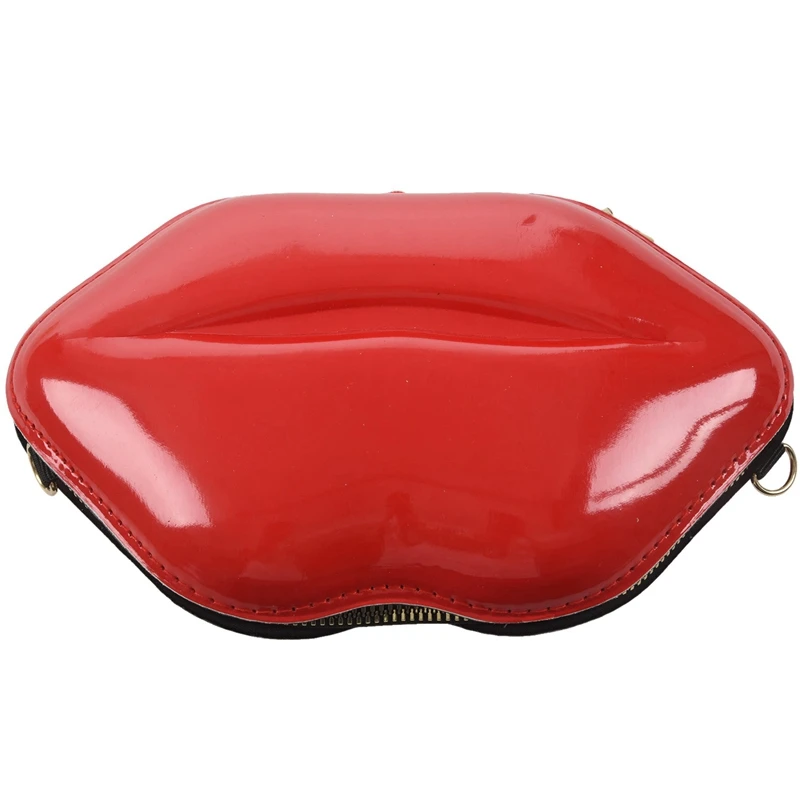 Женский красный клатч губы сумка женская Pu кожаная на плечо с цепочкой Bolsa