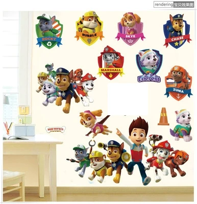 Disney pawed plný sada z štěně patrolling pes zeď nálepky 3D wallpapers domácí dekorace pro děti chlapci dívčí žití pokoj DIY pvc bh