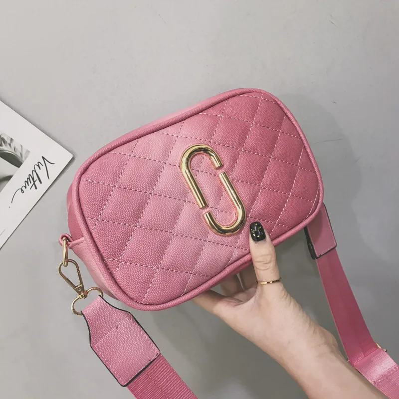 

New Arrival Shoulder Bag Women's 2018 New Style Fashion Korean-style Rhombus Chain Square Sling Bag Fairy Wide-Strap Shoulder Ba