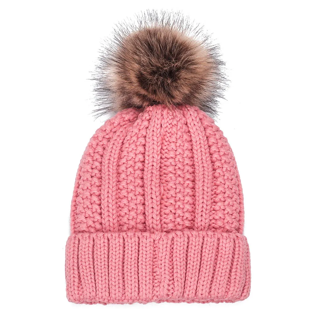 Hairball Beanie, женская зимняя теплая вязаная шапка, шерстяная шапка, плотная женская шапка Skullies Beanie, Лыжная шапка