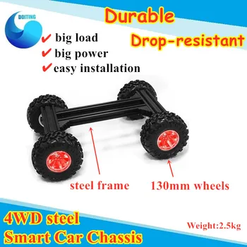

Metal Car Chassis /Smart Car/Steel Frame Vehicel Model for Arduino with 130mm Rubber Wheel/ 12V 37mm 300rpm Motor DIY RC Toy