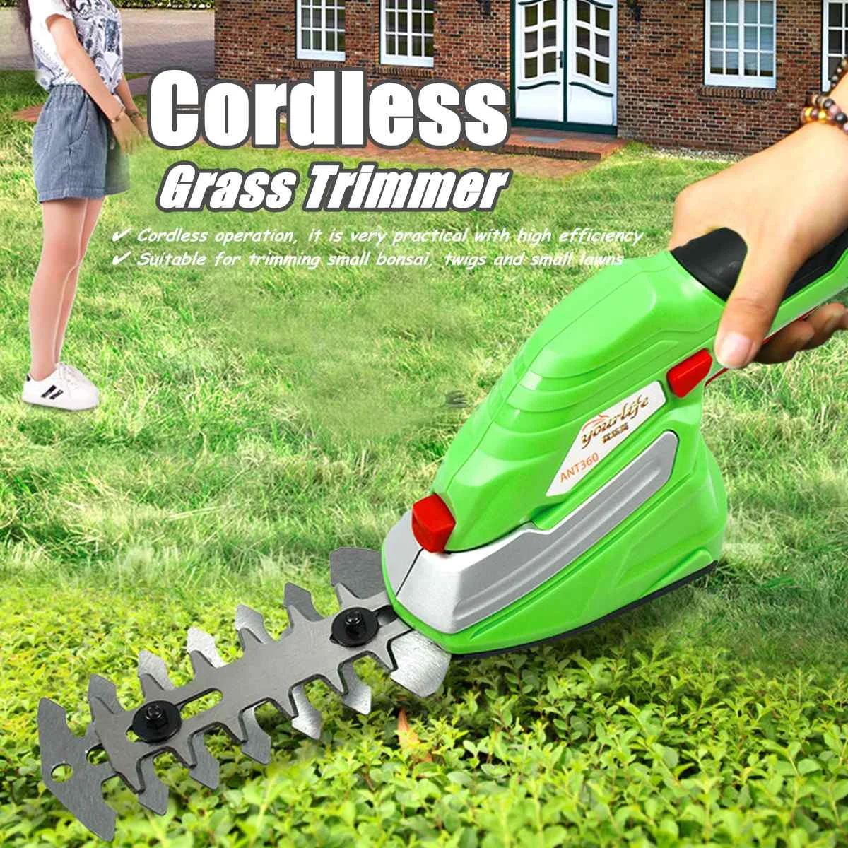 

Handheld Electric Lawn Mower Cordless Grass Shear Trimmer Pruning Tools Shear Garden Power Tools Pruner Machine Rechargeable