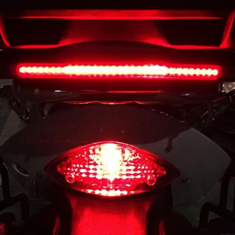 48SMD Универсальный мотоциклетный светодиодный стоп фонарь в полоску поворотный