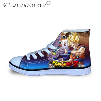 

Fashion Anime Super Saiyan Print Kids Casual High Top Canvas Children Shoes Boys Trendy Dragon Ball Lace-up Sneakers