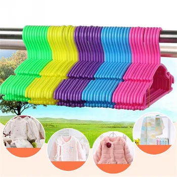 

30 Pcs/Set Kids Clothes Hangers Portable Windproof Coat Clothing Drying Racks Home Space Saving Wardrobe Finishing Organizer