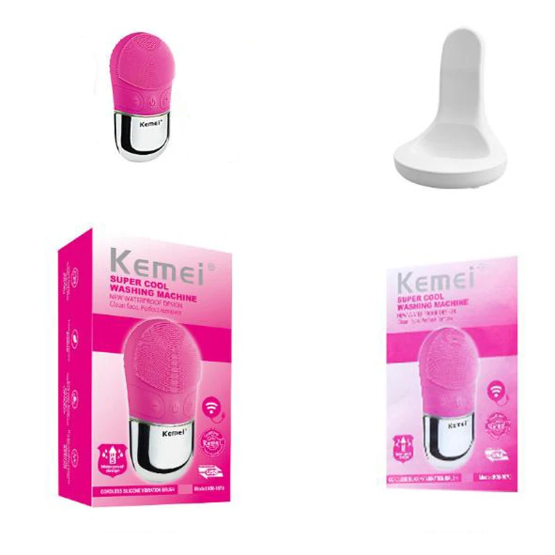 kemei electric Washing machine KM-1070 Electric cleanser Ultrasonic cleansing cordless silicone vibration brush rechargeable