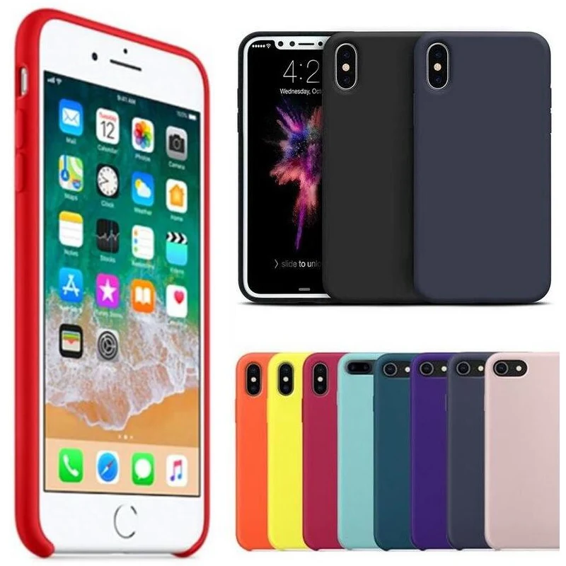 Case For iPhone Xs MAX XR X Cases For Apple For iPhone 7 8 6 s Plus 5s SE Original Official Style Silicone Case logo