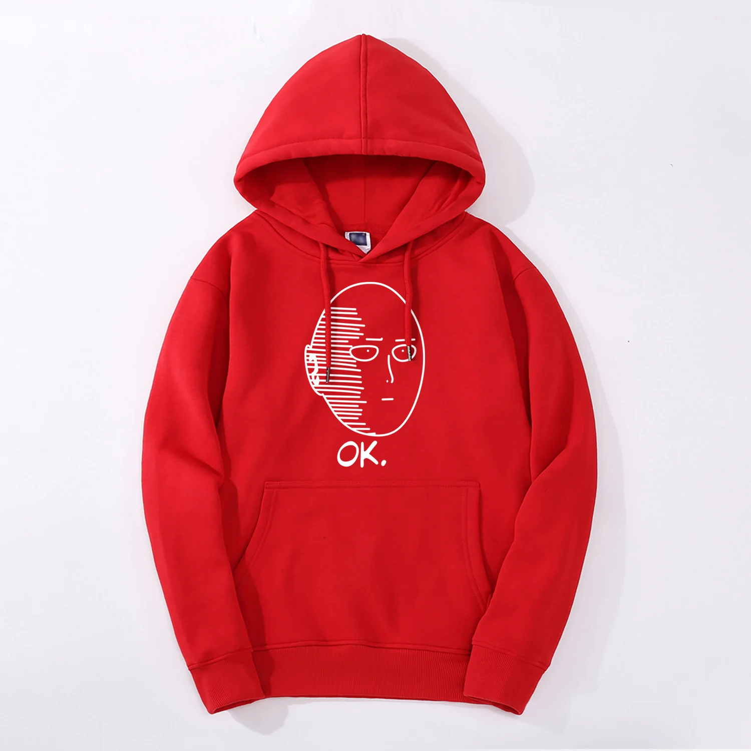 One Punch Man OK толстовки с японским аниме-принтом Мужские Весна Зима Новые толстовки мужские флисовые модные Harajuku OnePunch мужские худи - Цвет: Red 5