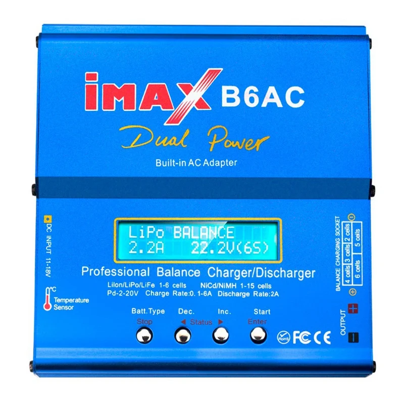 B6 AC IMAX мини 80 Вт 6A RC зарядное устройство Lipo батарея баланс зарядное устройство для дрона Nimh Nicd Батарея баланс зарядное устройство RC Dis зарядное устройство EU штекер