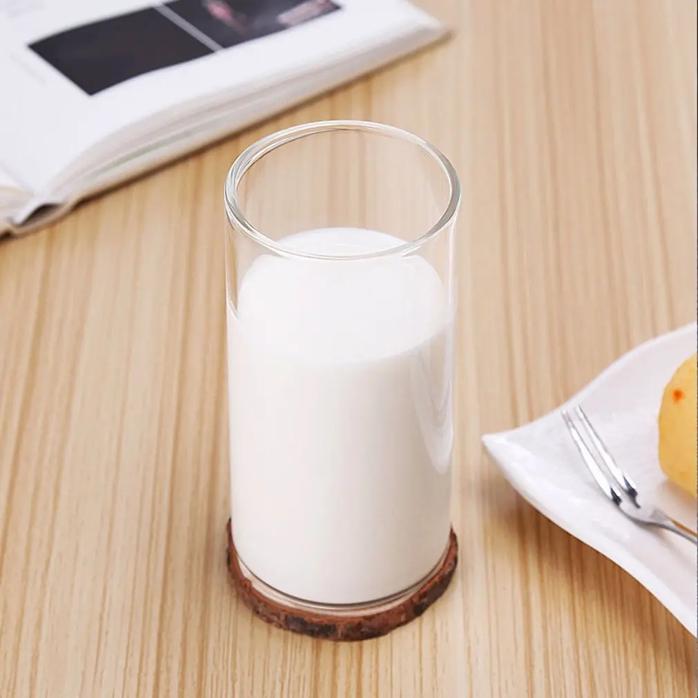 Cylindrical Coffee Cup Juice Tea Heat-Resistant Glass Transparent Water Cup High Temperature Creative Gift