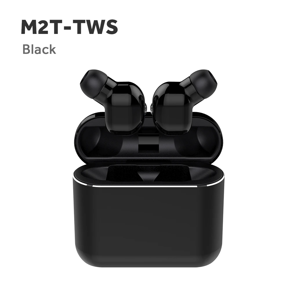M2T Tws Bluetooth наушники мини беспроводные наушники спортивные наушники громкой связи беспроводная гарнитура с зарядным устройством для телефона xiaomi - Цвет: Black