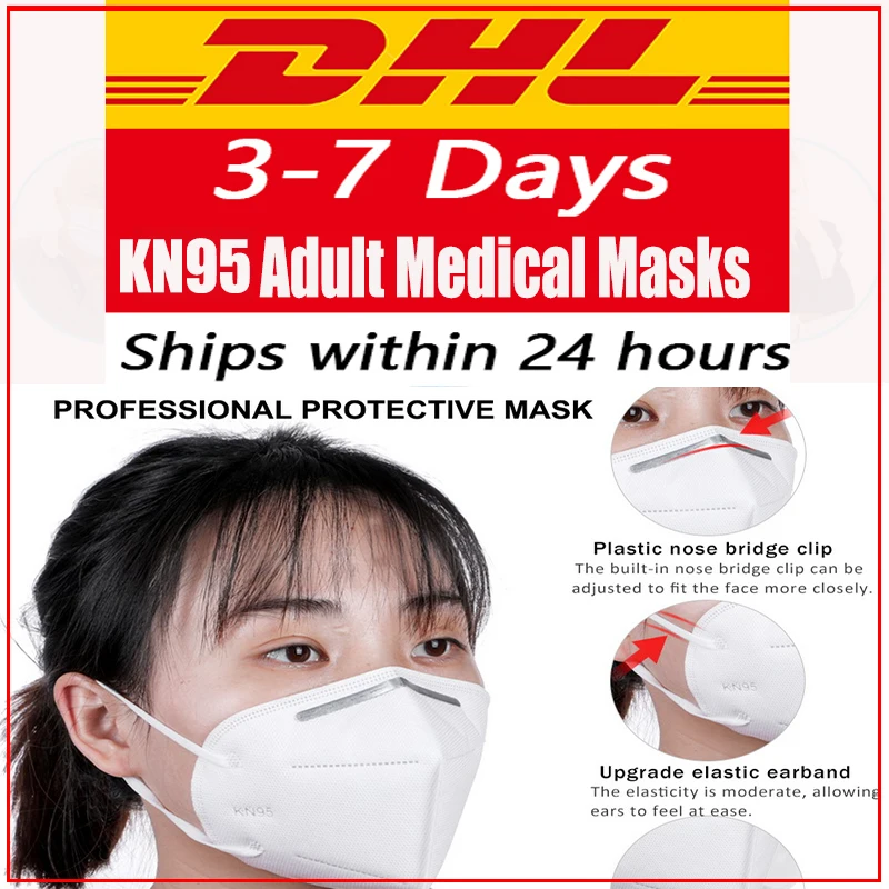 

KN95 dhl 50pcs Dust proof Anti-fog And Breathable Face Masks 95% Filtration N95 Cotton Unisex Muffle FFP2 CE certification as