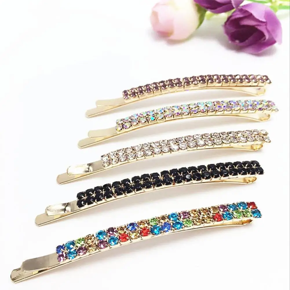 

Yfashion 1Pc Fashion Double Row Diamond Hairpins Elegant Hair Accessories Barrettes Headdress