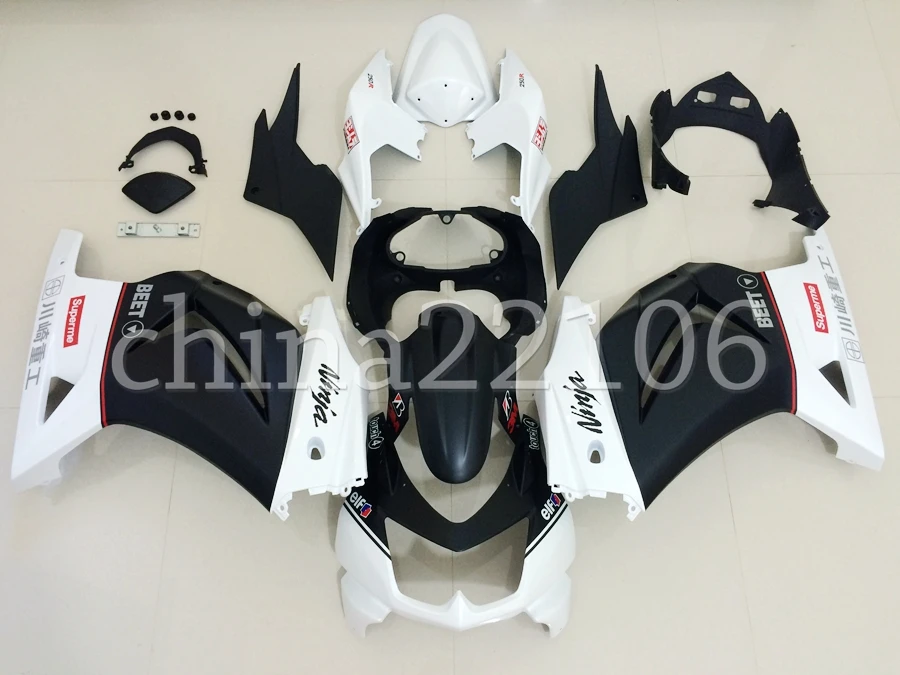 ABS обтекатель комплект подходит для Kawasaki Ninja 250 EX250 ZXR250 2008- 08 09 10 11 12 13 14 Обтекатели(литья под давлением) белый черный