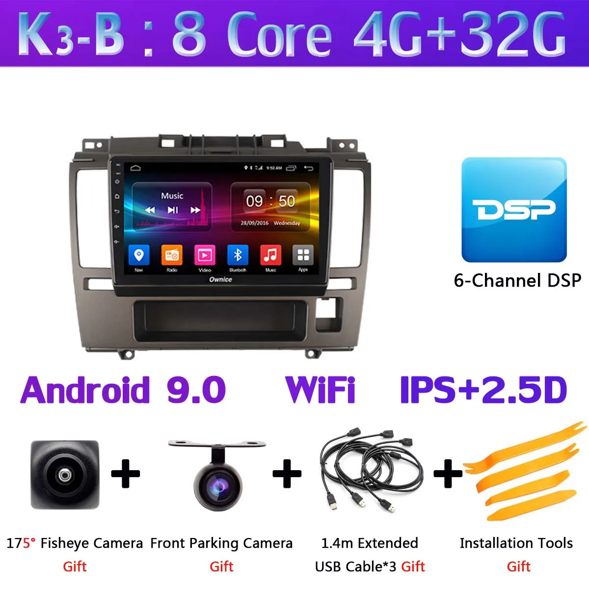 " 360°Panoramic Android Octa Core dvd-плеер для автомобиля для Nissan Tiida 2005 2006 2007 2008 2009 2010 автомобиль радио ADAS 4G DSP CarPlay - Цвет: K3-B