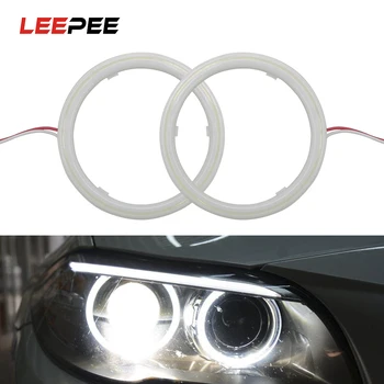

LEEPEE 1 Pair LED Headlight Car Angel Eyes Daytime Running Light DRL Universal Car Light Accessories