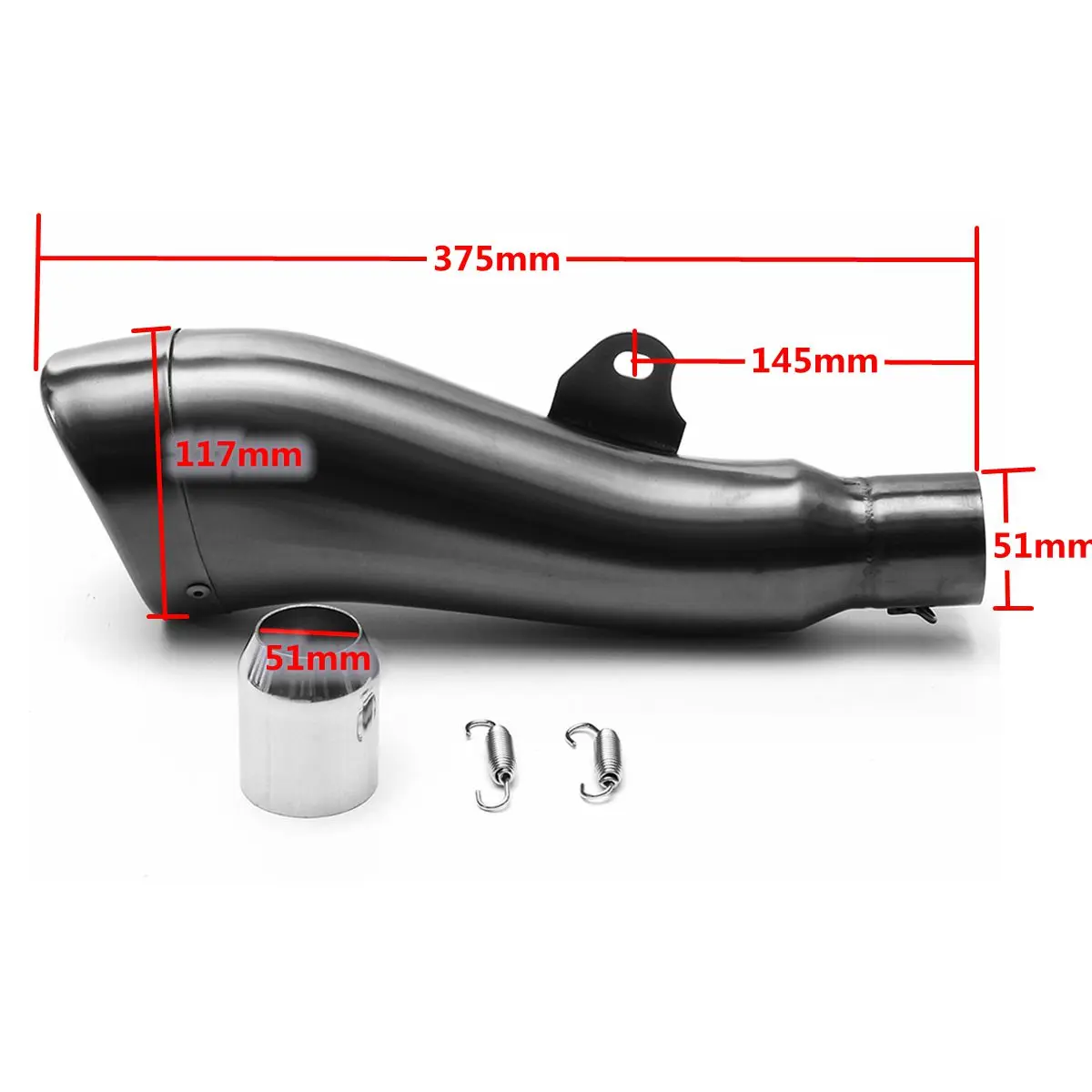 

36-51mm Dolphin Shape Motorcycle Motorbike ATV Stainelss Steel GP Exhaust Muffler Pipe Slip-On Trumpet Type Universal For Honda