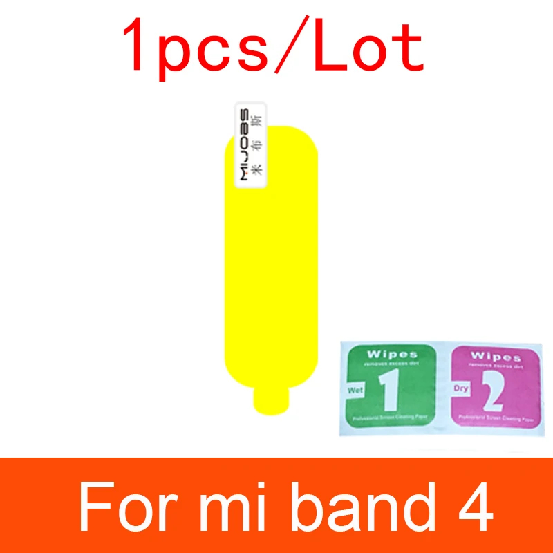 Screen protectors 1 Для Xiaomi Mi Band 4 NFC защитная пленка умный Браслет на весь экран Гидрогелевая пленка Mi Band 4 Band 4 не закаленное стекло - Цвет: Screen protectors 1