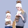 Women Winter Scarf 2022 fur pompom Scarves Thick Warm Headband Lady shawls Wraps Blanket Female hat scarf set ► Photo 2/5