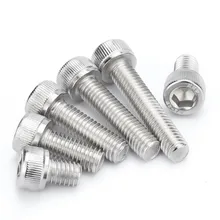 Tornillos de cabeza de vaso de acero inoxidable 100, 50/304 piezas, M1.4, M1.6, M2, M2.5, 2mm 50mm, DIN912