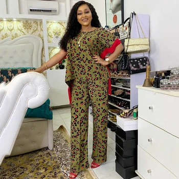 Kemi Two Piece Set Women Dashiki T shirt + Pant